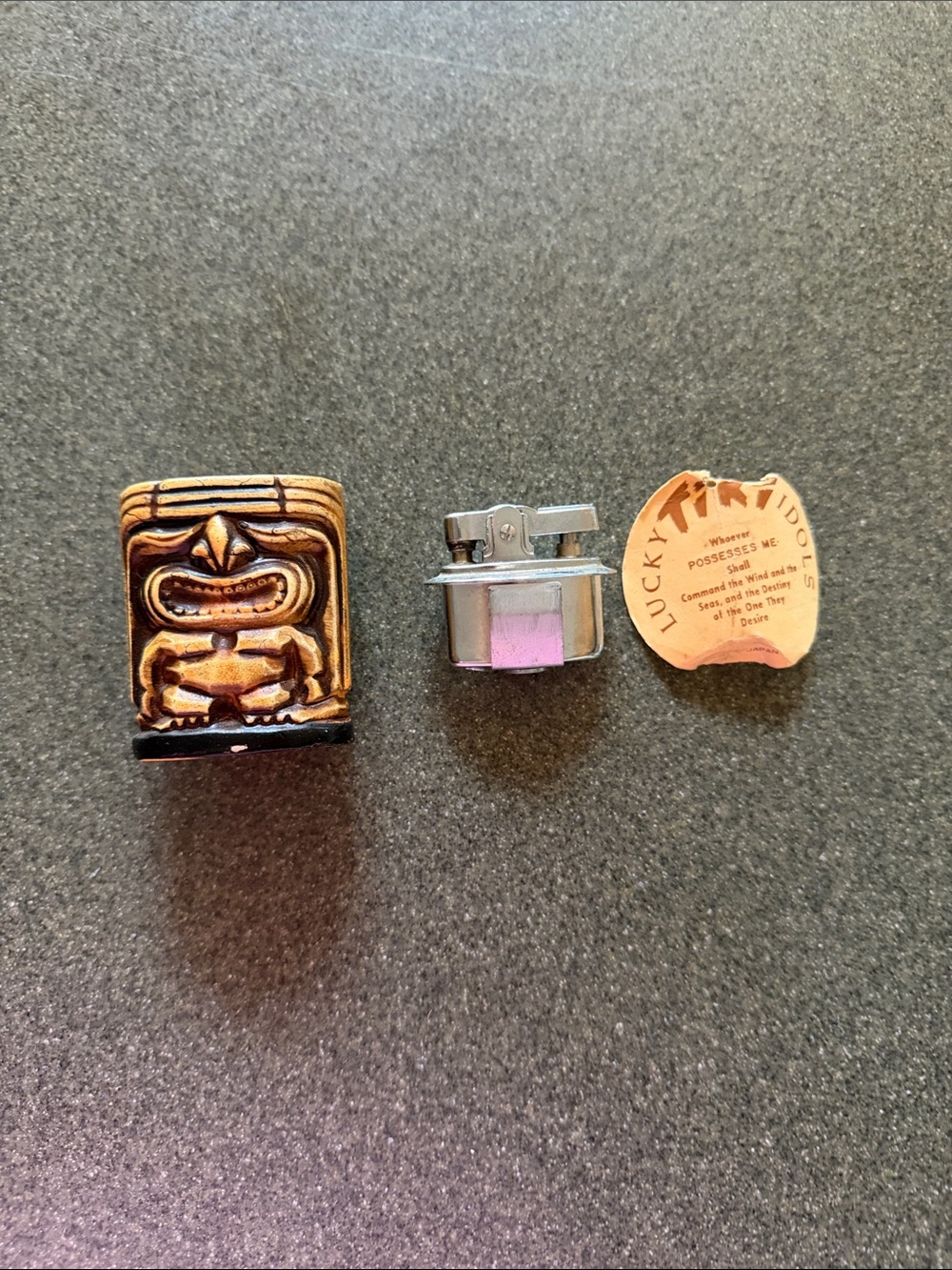 Lucky Tiki Idols Engraved Holder- Men Accessories, never used or filled, empty